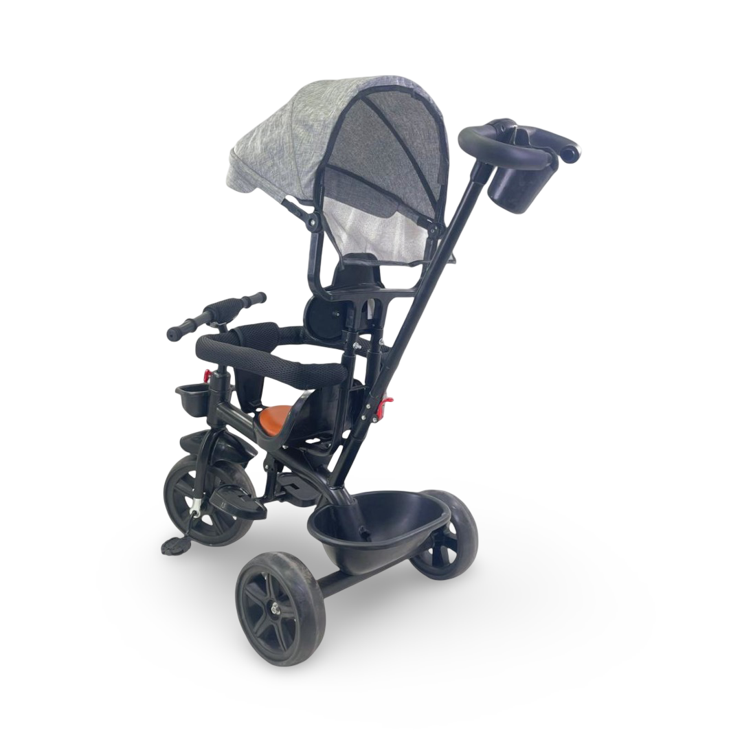 Kids Tricycle with 360 Degree Seat Rotating – Grey