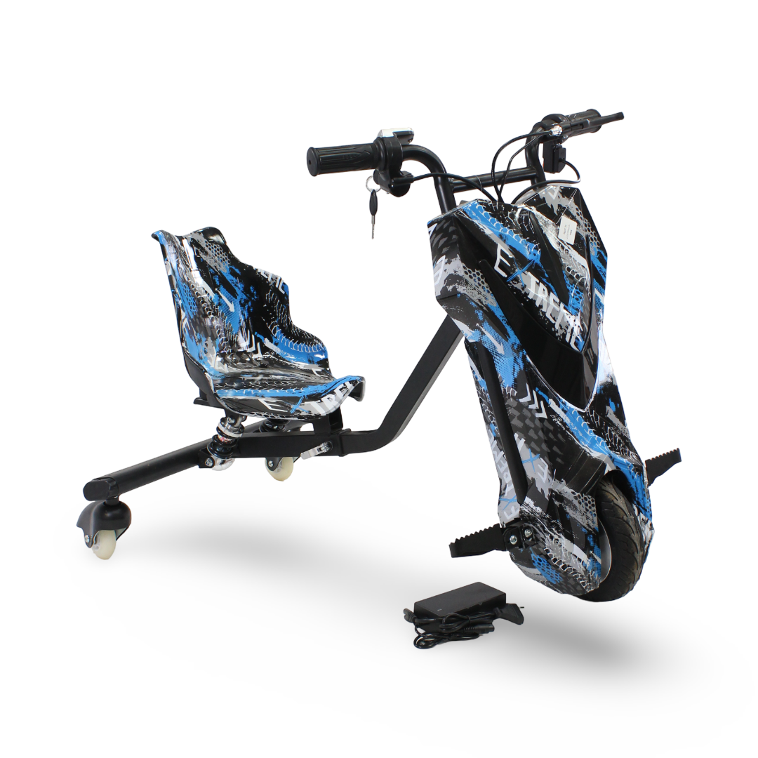 Children's Electric Drift Tricycle – Baby Blue & Black