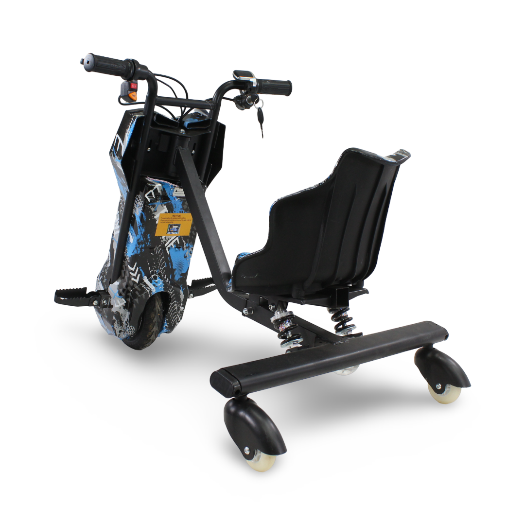 Children's Electric Drift Tricycle – Baby Blue & Black