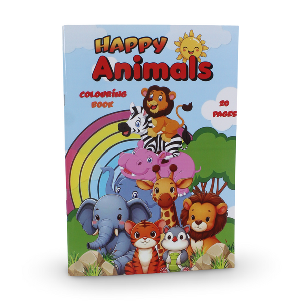 Happy Animals Coloring Book – 20 Colouring Sheets