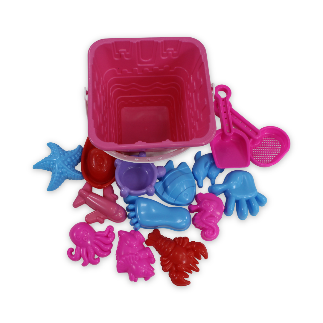 Toffee Multicolor Plastic Beach Sand Toy Set – Fuchsia