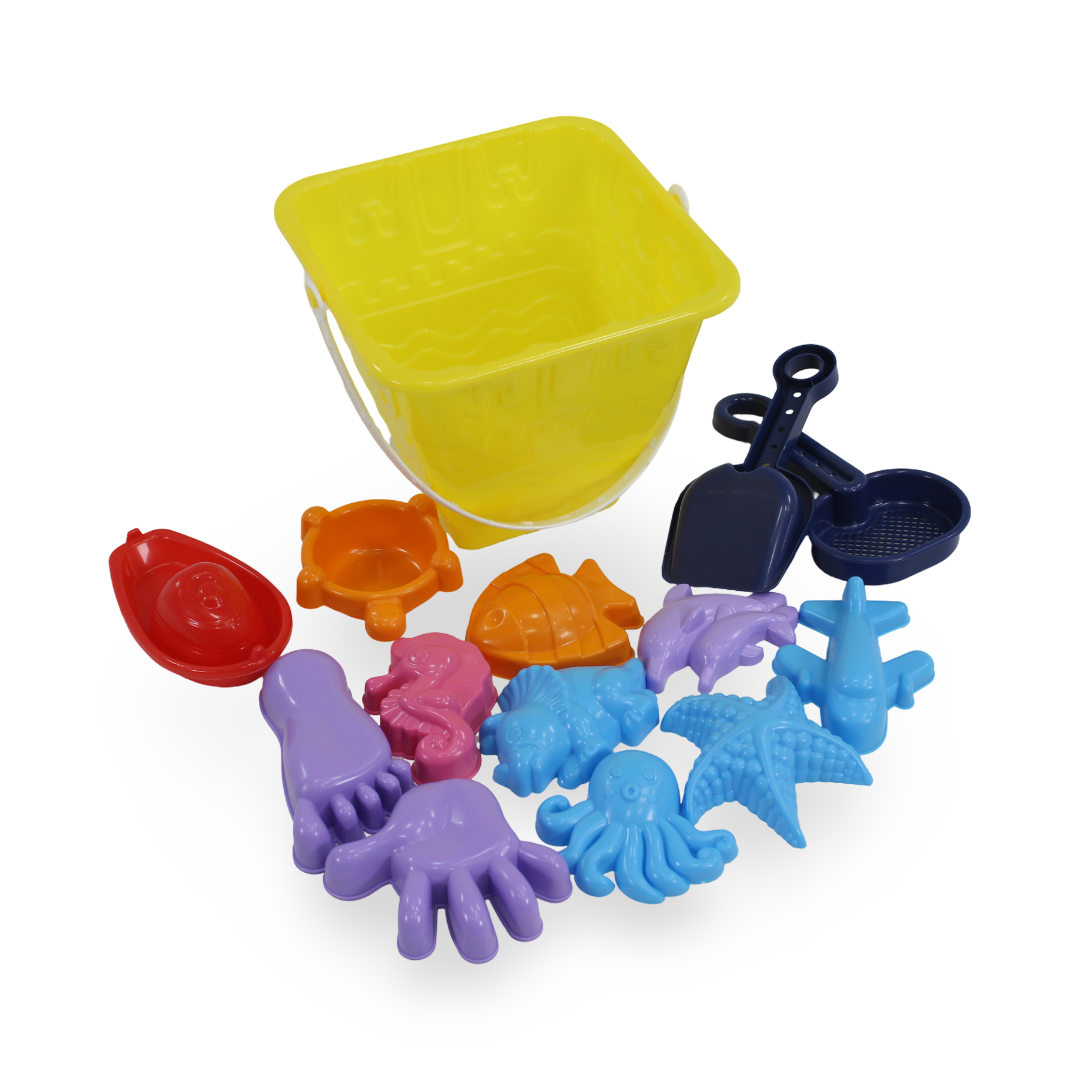 Toffee Multicolor Plastic Beach Sand Toy Set – Yellow - Toys