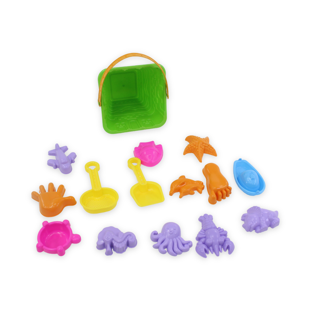 Toffee Multicolor Plastic Beach Sand Toy Set – Green - Toys