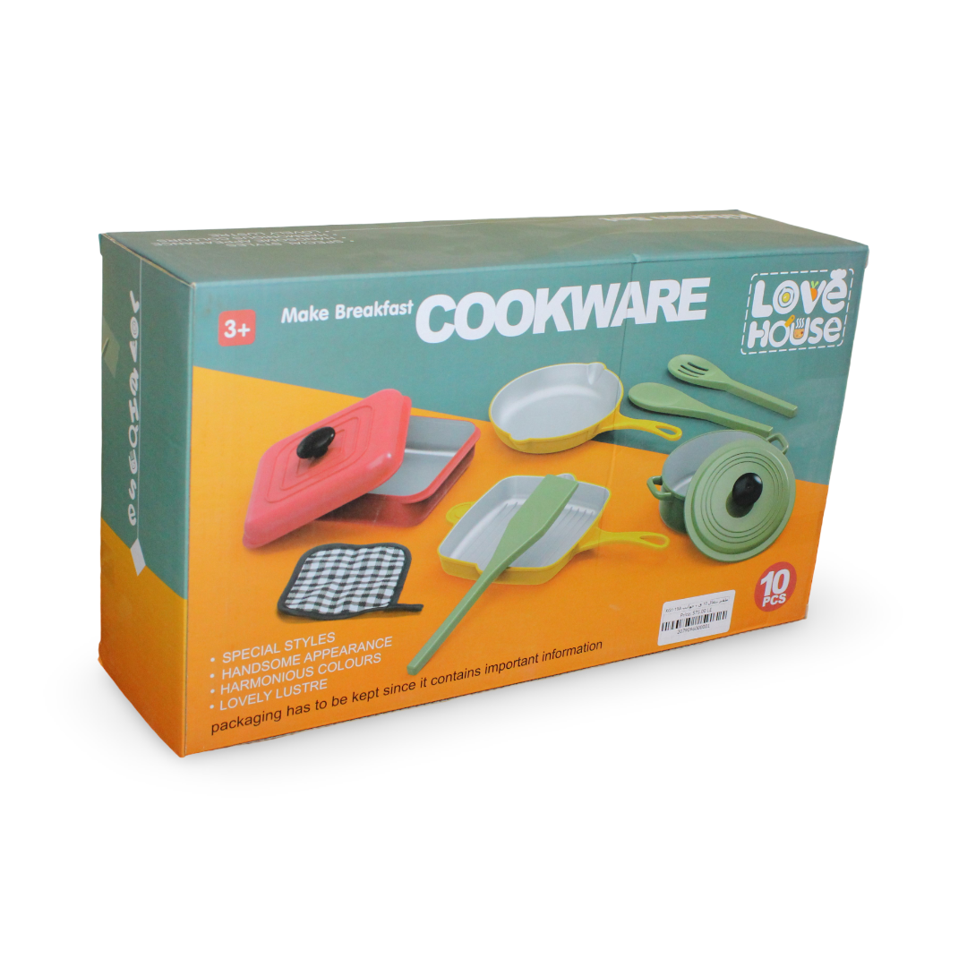 Cookware Kitchen Play Set – 10 Pcs with Kitchen Glove
