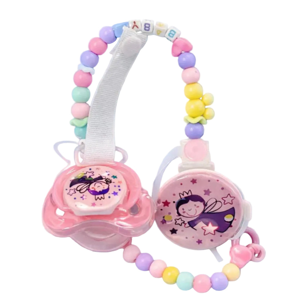 Safari Baby Soother with Clip Chain 0-6M – Pink