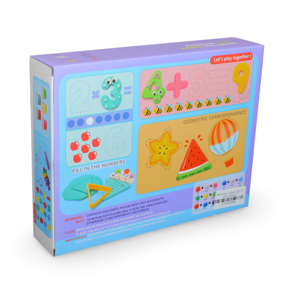 Educational Numbers Dough Set with 5 Dough Cups & Learning Molds