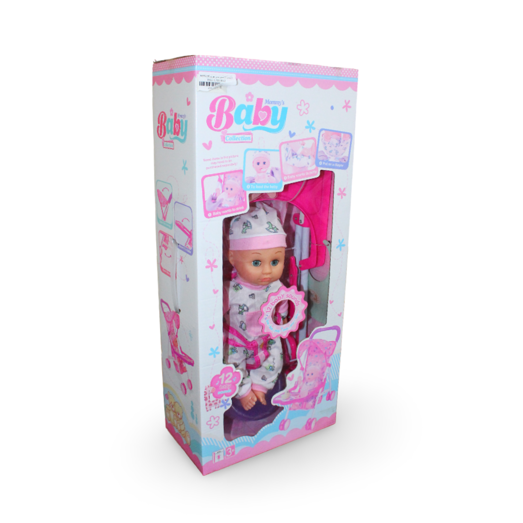 Baby Born Doll Playset – 35 cm with Stroller & 12 Sounds - Toys - OKO