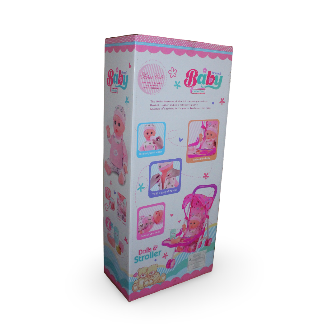 Baby Born Doll Playset – 35 cm with Stroller & 12 Sounds