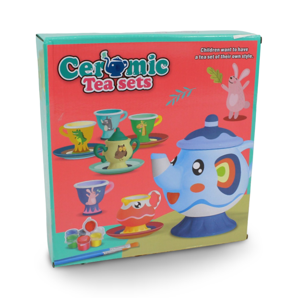 Children's DIY Ceramic Tea Set – 18 Pcs
