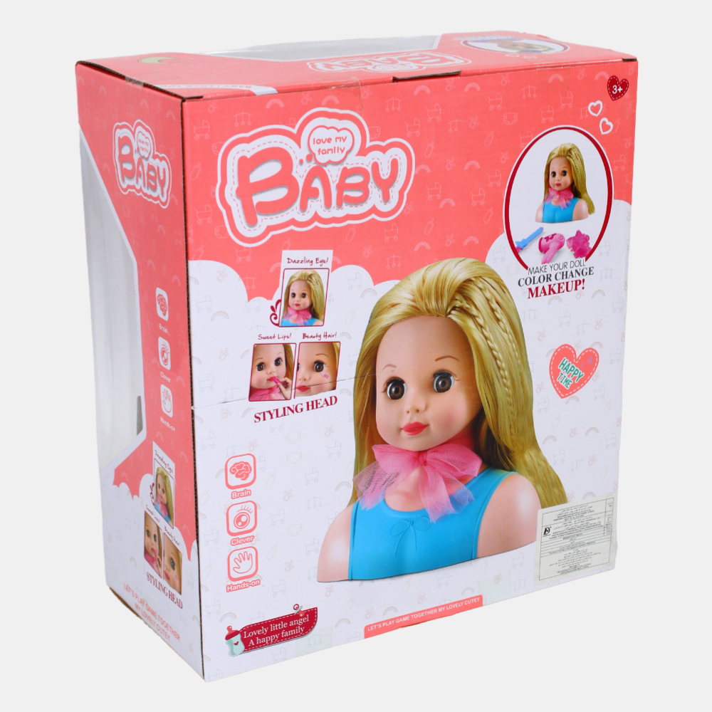Doll Head + Makeup & Hair Accessories