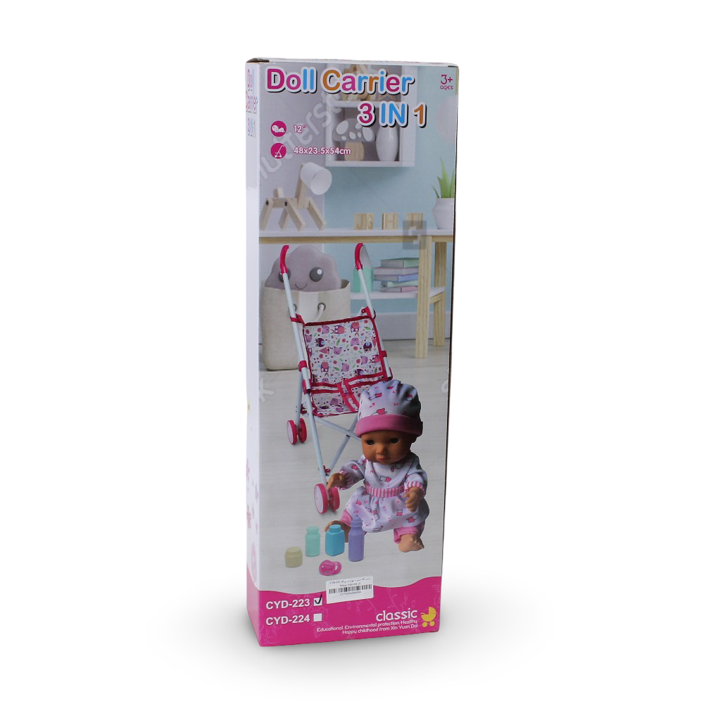 Doll Carrier 3 in 1 Baby Doll Playset