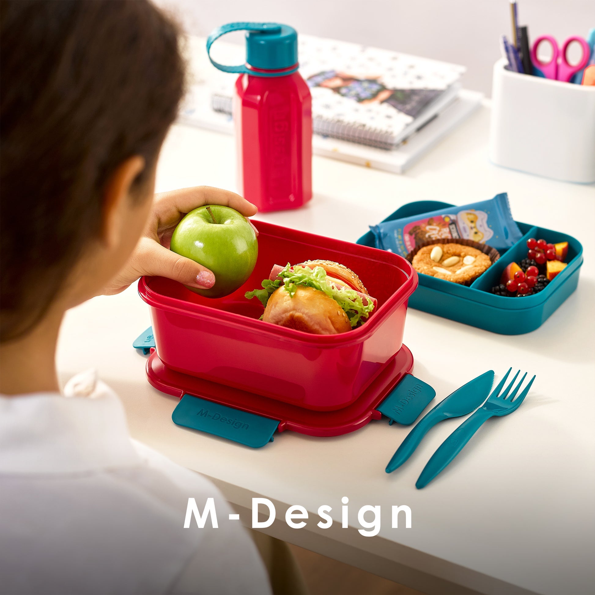 M-Design Lunch Set - 1.1 L Fuchsia/Teal