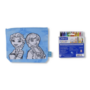 Frozen Coloring Pencil Case with Extra Long Wax Crayons 12 Colours + 1 Silver