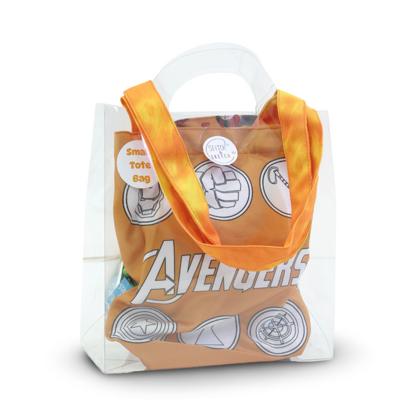Stitch & Sketch Avengers Small Tote Bag + Doms Extra Long Wax Crayons Pack (12 + 1 Free Silver Crayon)