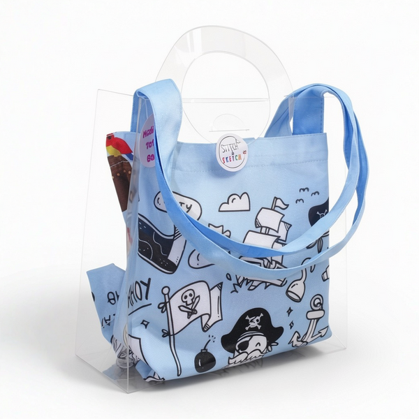 Pirates Coloring Tote Bag + Doms Extra Long Wax Crayons Set