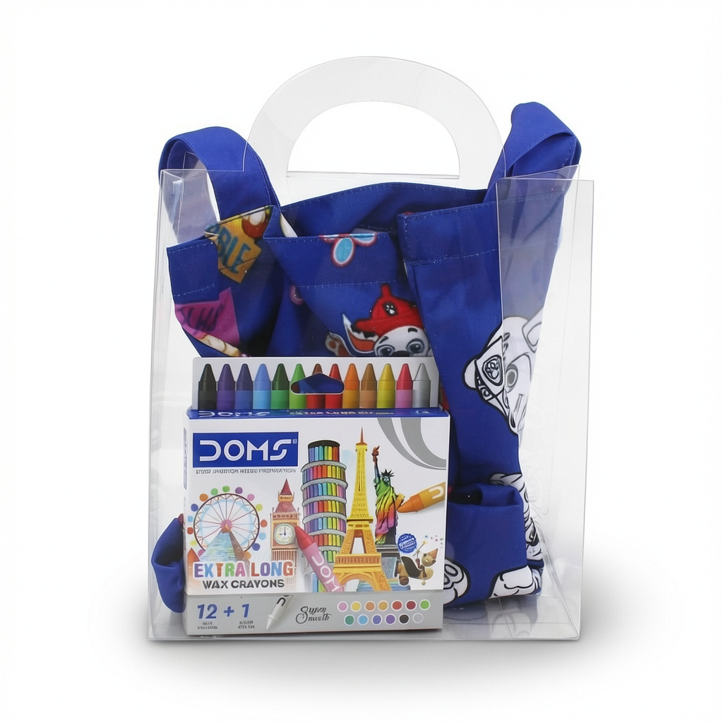 Paw Patrol Coloring Tote Bag + Doms Extra Long Wax Crayons Set