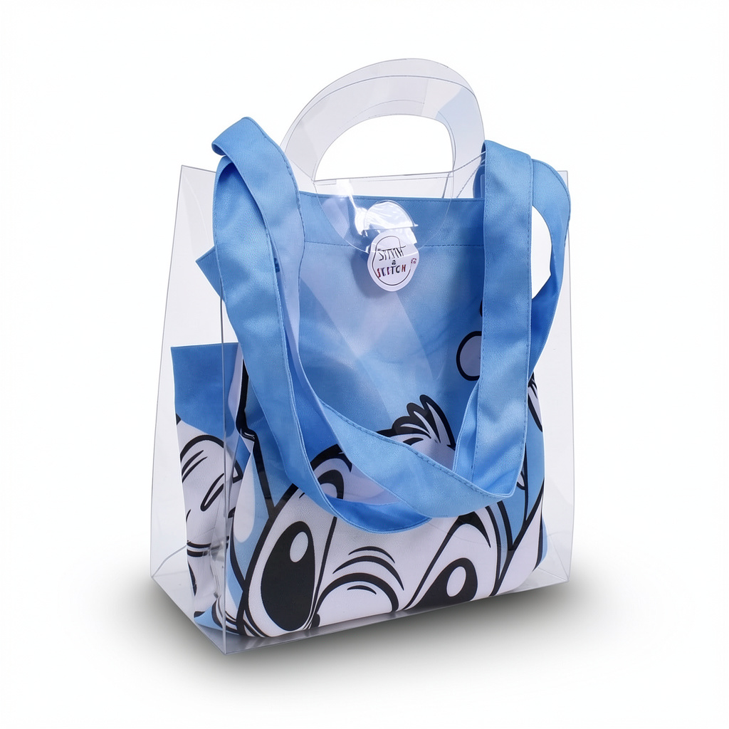 Stitch Coloring Tote Bag + Doms Extra Long Wax Crayons Set (L Size)