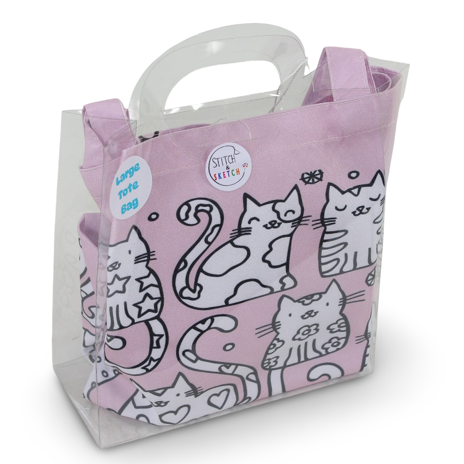 Large Coloring Tote Bag - Cats + Colors Box