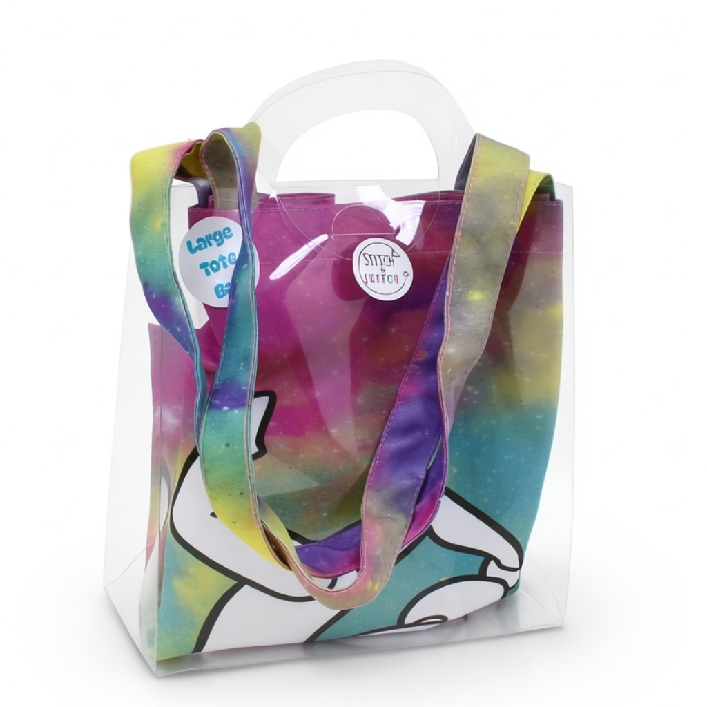Gymnastics Coloring Tote Bag + Doms Extra Long Wax Crayons Set (L Size)