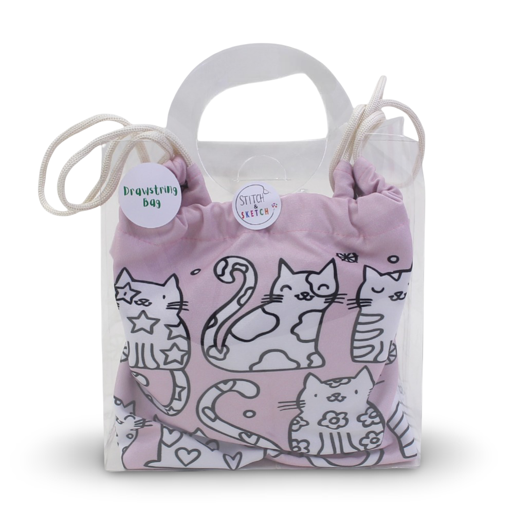 Coloring Drawstring Bag - Cats + Colors Box