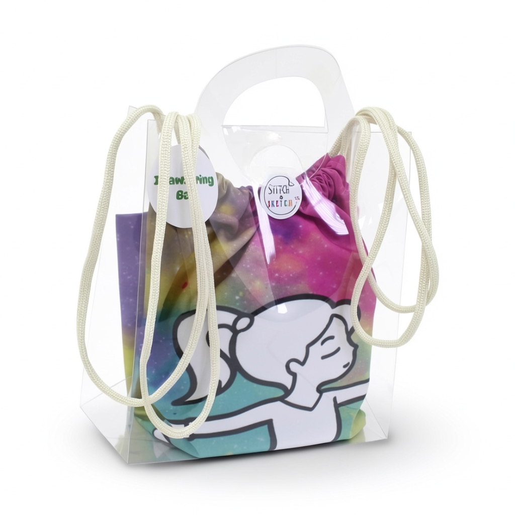 Gymnastics Coloring Tote Bag + Doms Extra Long Wax Crayons Set (L Size)