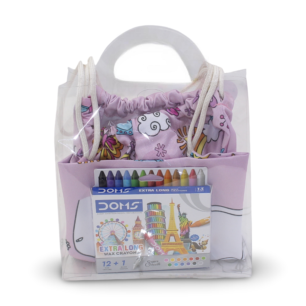 Coloring Drawstring Bag - Castle + Colors Box - School - Stitch and Sketch