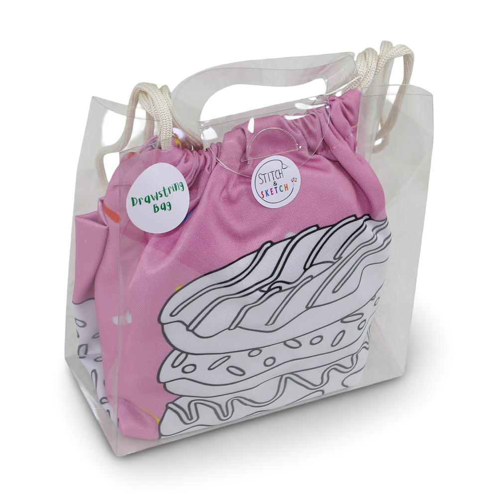 Coloring Drawstring Bag - Donuts + Colors Box