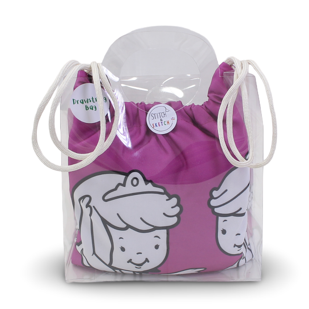 Coloring Drawstring Bag - Ballerina + Colors Box