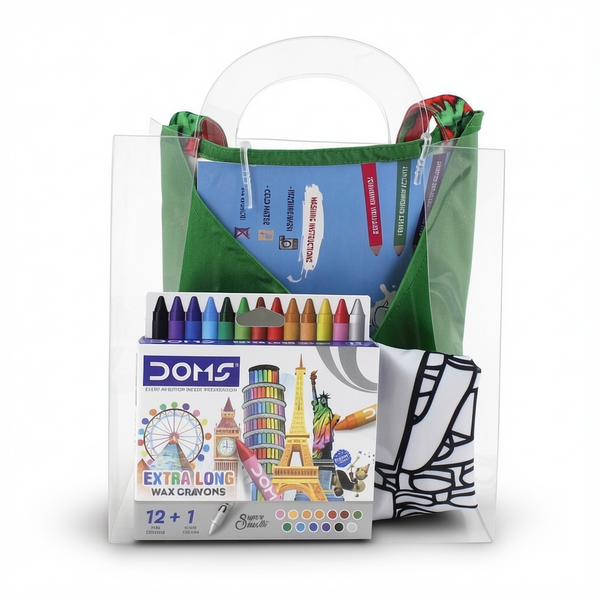 Lego Coloring Apron + Doms Extra Long Wax Crayons Set