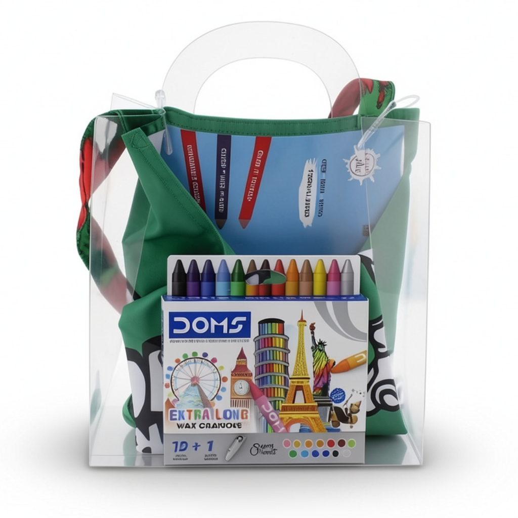 Supermario Coloring Apron + Doms Extra Long Wax Crayons Set