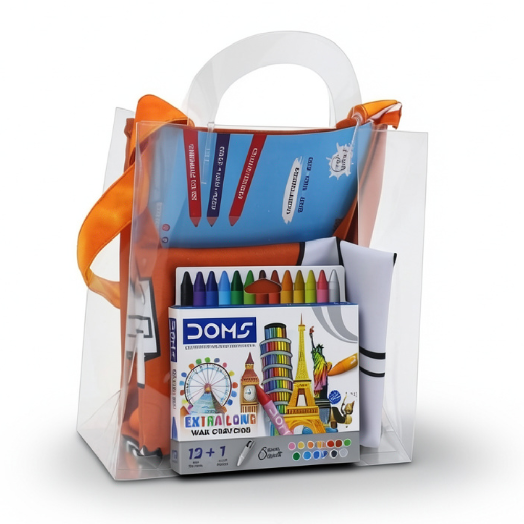 Minecraft Coloring Apron + Doms Extra Long Wax Crayons Set - School - Stitch and Sketch