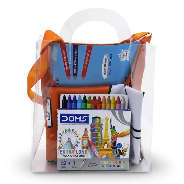 Minecraft Coloring Apron + Doms Extra Long Wax Crayons Set