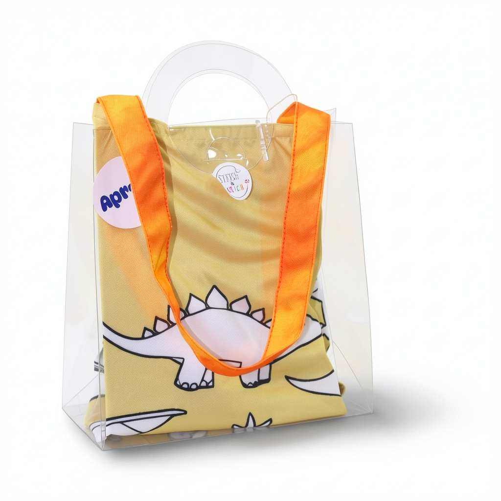 Dino Coloring Apron + Doms Extra Long Wax Crayons Set