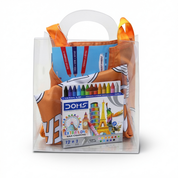 Avengers Coloring Apron + Doms Extra Long Wax Crayons Set