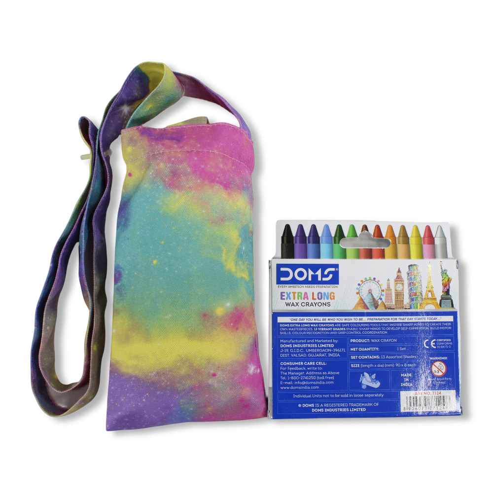 Gymnastics Coloring Mobile Case with Extra Long Wax Crayons 12 Colours + 1 Silver
