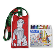 Roblox Coloring Mobile Case with Extra Long Wax Crayons 12 Colours + 1 Silver
