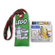 Lego Coloring Mobile Case with Extra Long Wax Crayons 12 Colours + 1 Silver