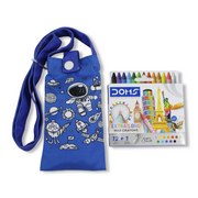 Space Coloring Mobile Case with Extra Long Wax Crayons 12 Colours + 1 Silver