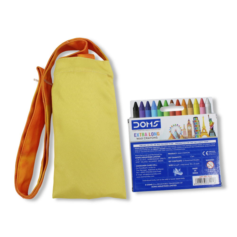 Birds Coloring Mobile Case with Extra Long Wax Crayons 12 Colours + 1 Silver