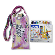 Gabby’s Coloring Mobile Case with Extra Long Wax Crayons 12 Colours + 1 Silver