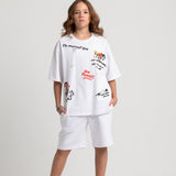 Kids Girls Cotton Pajama – White