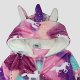 Unicorns Long-Sleeved Hooded Footless Onesie