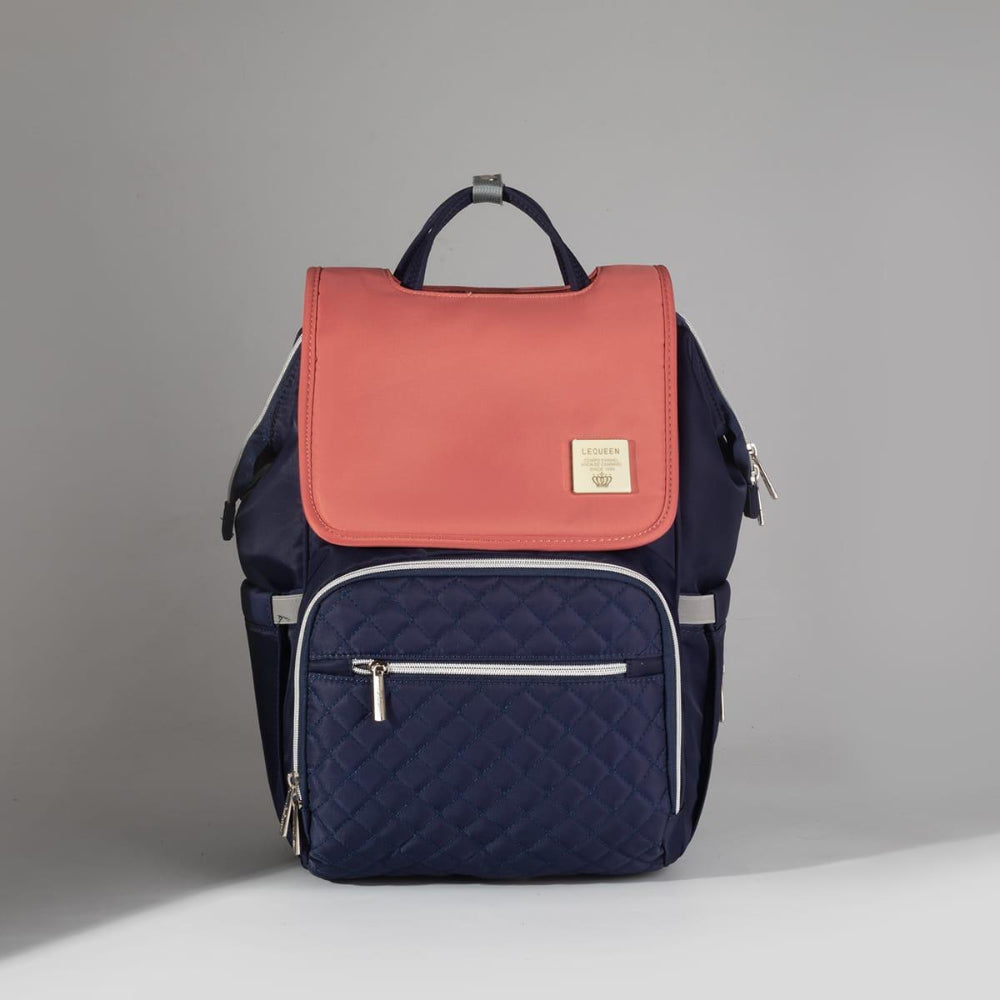 LeQueen Diamond 7th Edition Soft Waterproof Diaper Bag - Red & Navy
