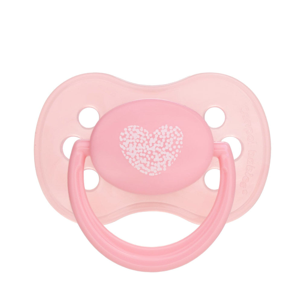 Canpol Babies Silicone Soother 0-6m – Pink with Heart Print