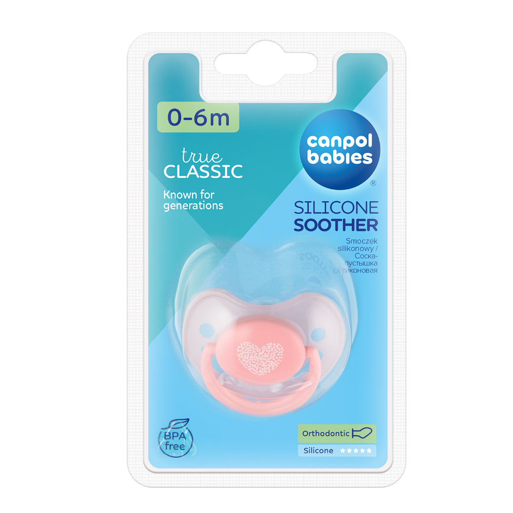 Canpol Babies Silicone Orthodontic Soother 0-6m – Pink