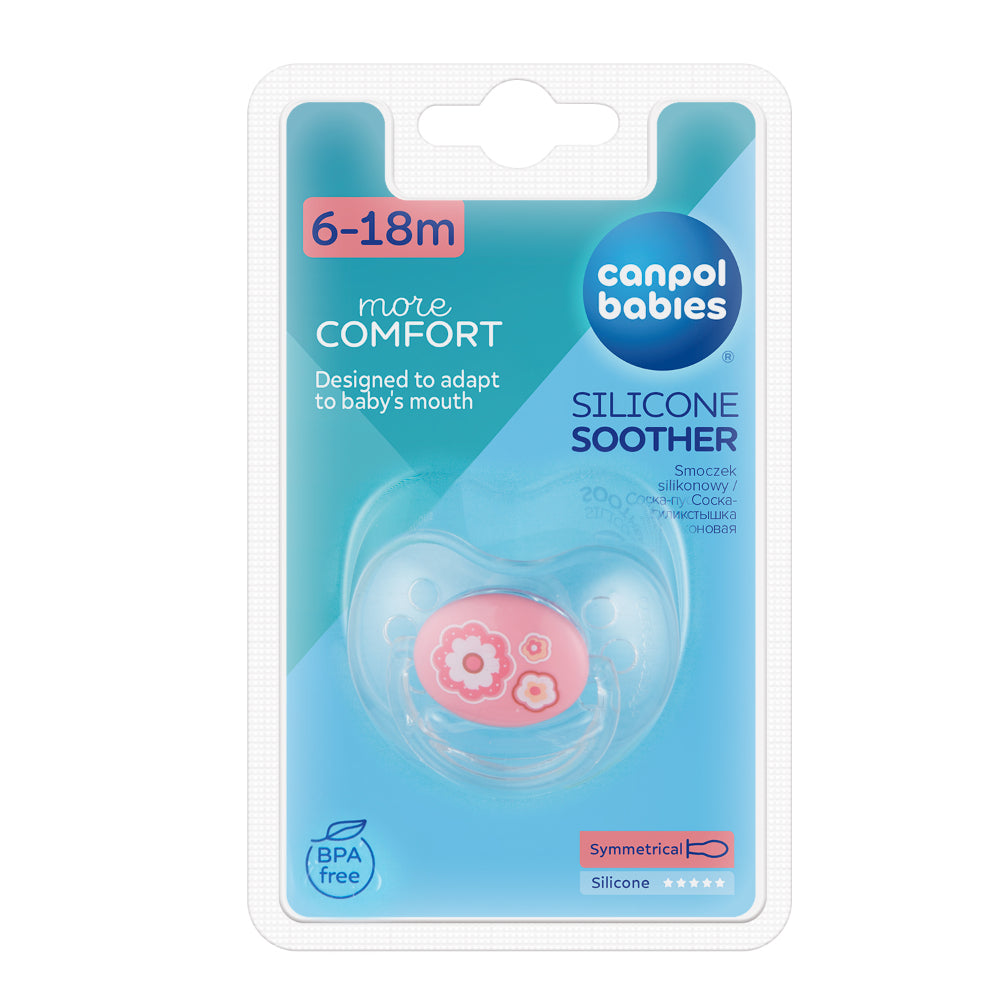 Canpol Babies Silicone Symmetric Soother 6-18m - Pink