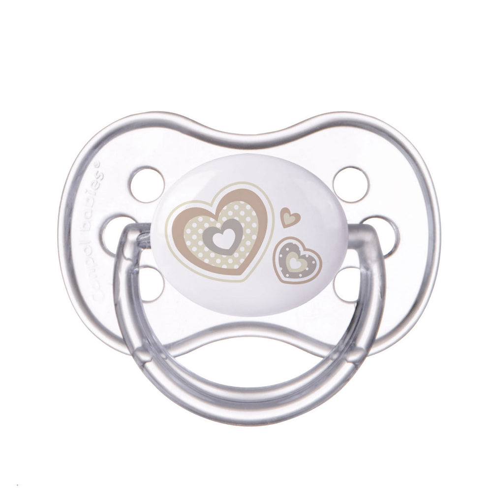 Canpol Babies Silicone Symmetrical Pacifier with Cap 6–18m – White
