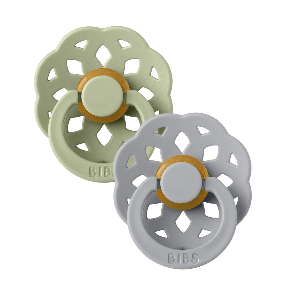 BIBS Boheme Pacifier Pack of 2 – Latex Size 1 Sage/Cloud