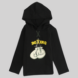 Boxing Black Long-Sleeved Hoodie