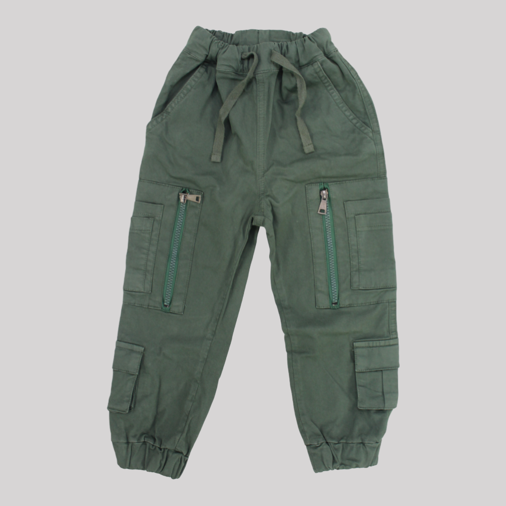 Plain Gabardine Cargo Pants